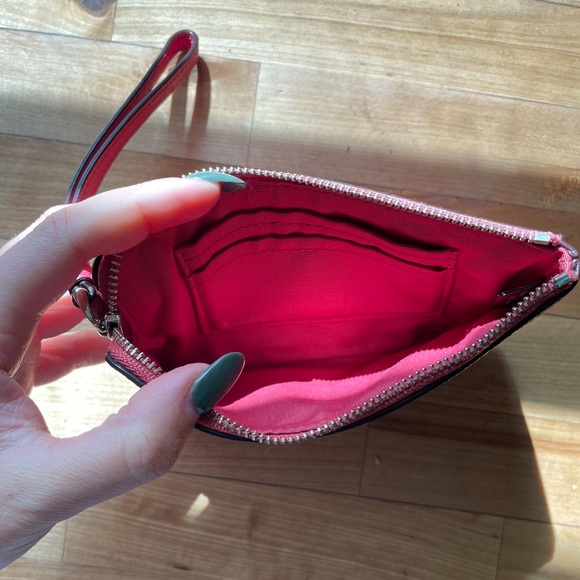 Red Pebble Leather Coach Wallet - Picture 5 of 10